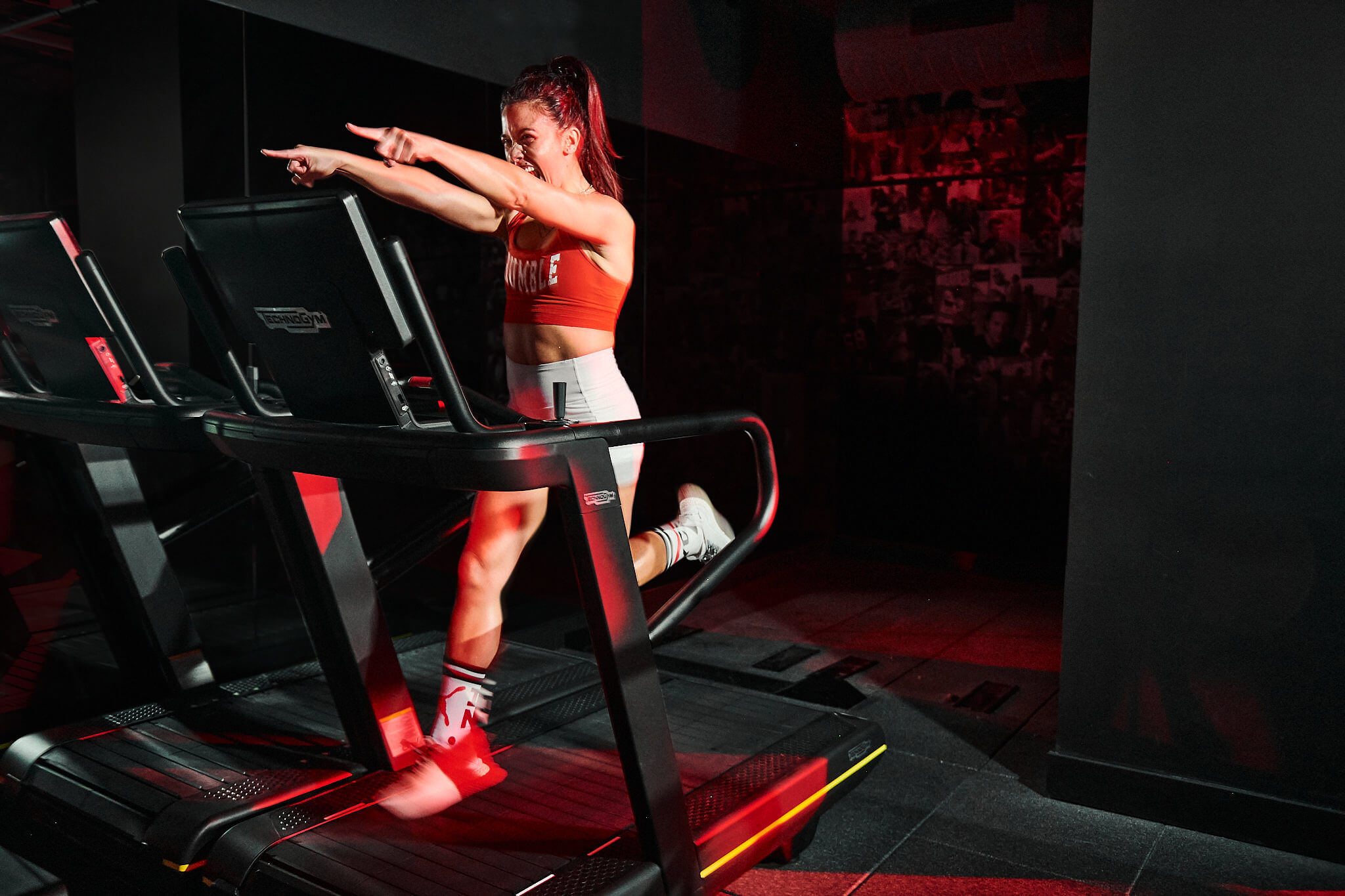 Person running on treadmill