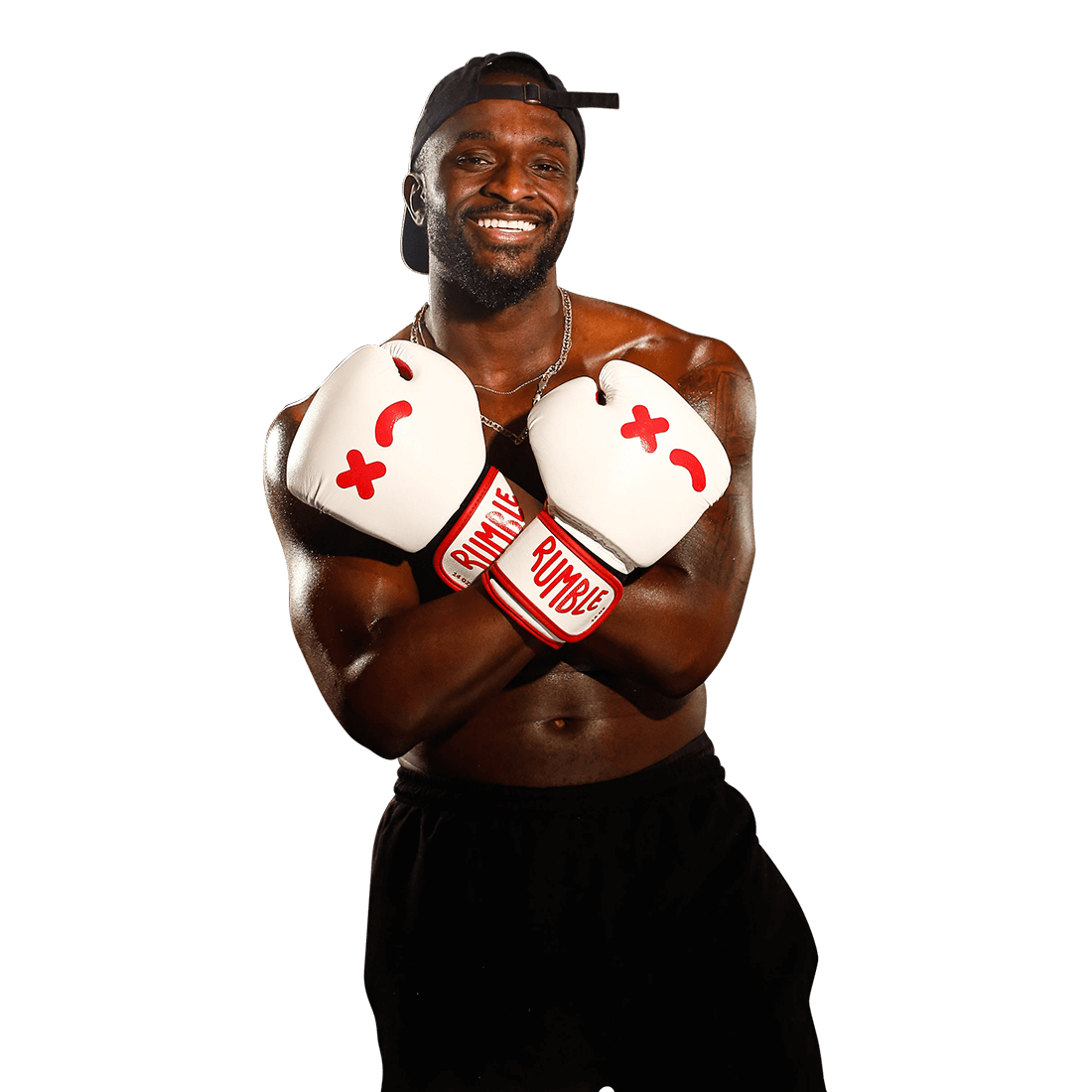 Man posing with boxing gloves